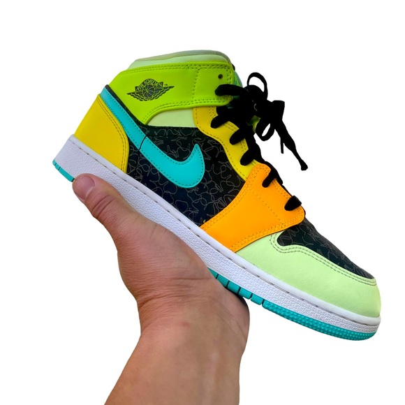 Nike Air Jordan 1 Mid Se (gs) Bq6931-037 - Picture 2 of 13
